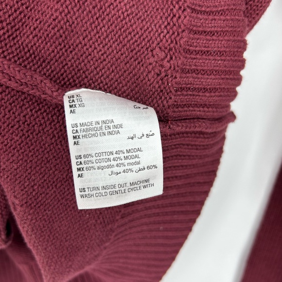 Style & Co Purple Red Textured Knit Cotton Sweater - Picture 5 of 5